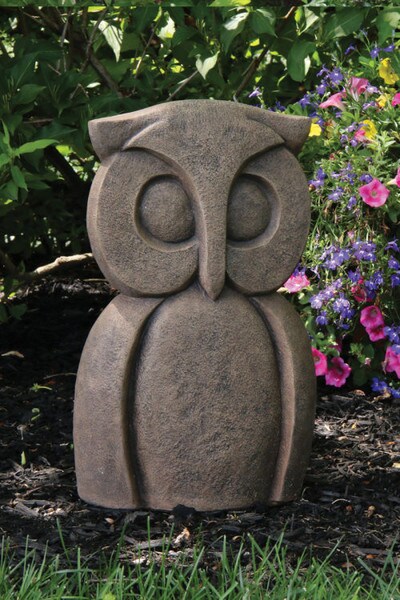 Sculpted contemporary owl sculpture Stone Portrait statue heavy